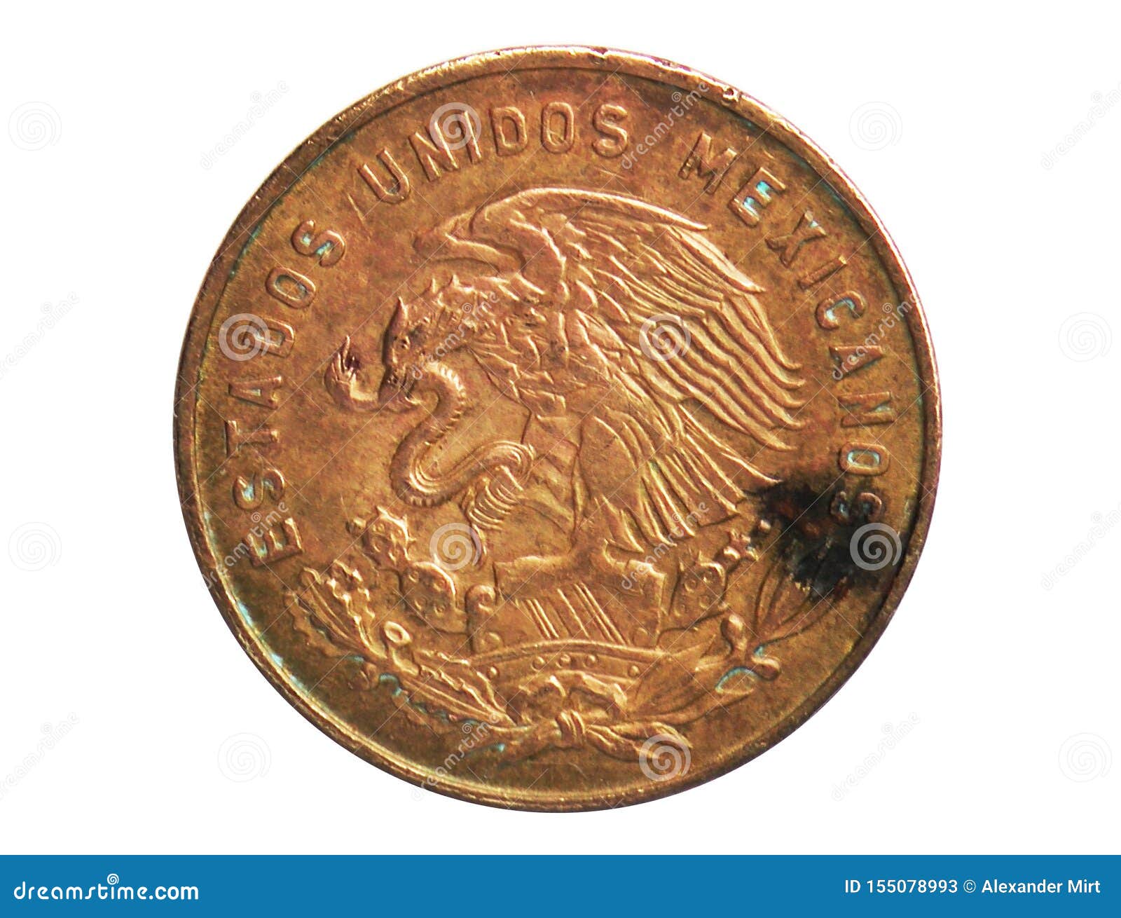 5 centavos coin, 1905~1992 - estados unidos mexicanos circulation serie, bank of mexico