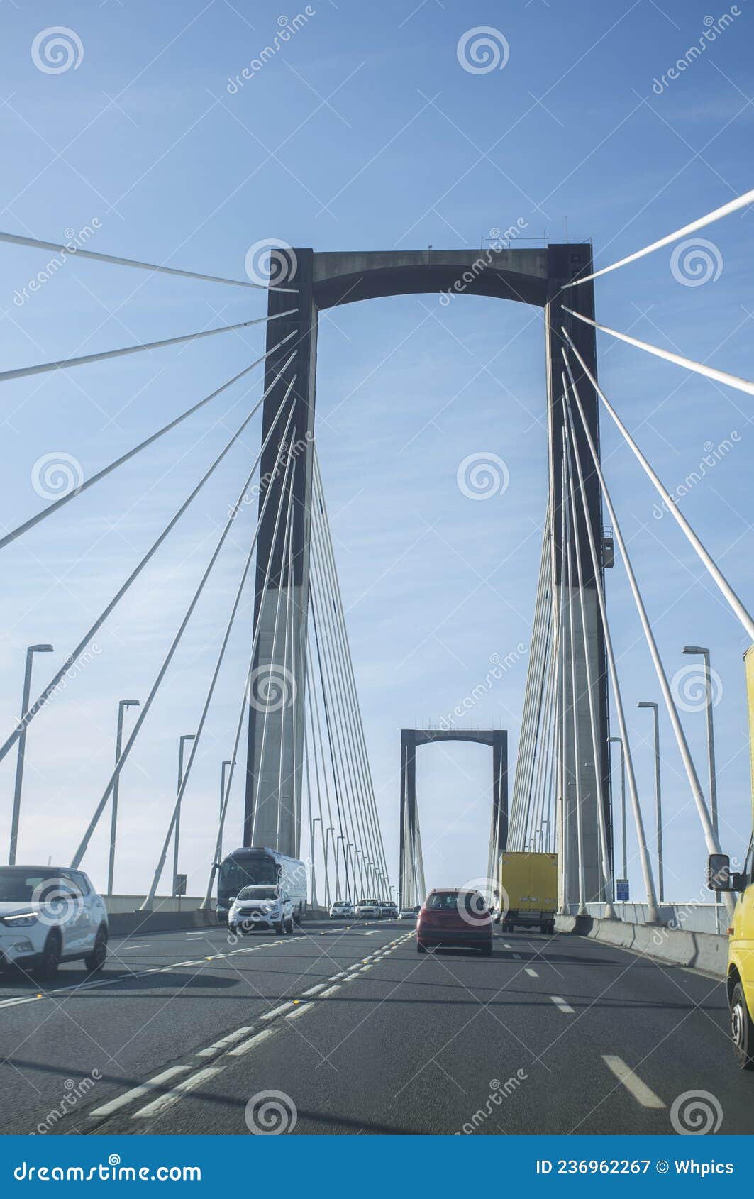 Quinto Centenario Bridge Taken with daily Traffic Stock Image Image