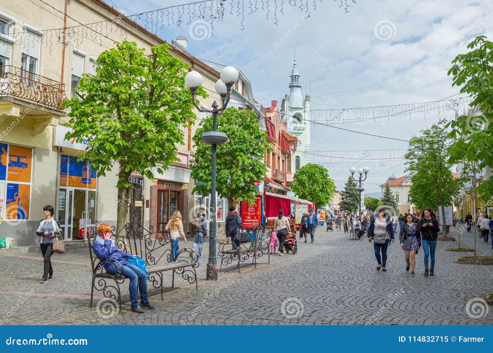 Center of the Cityl in Mukachevo, Ukraine Editorial Image - Image of ...