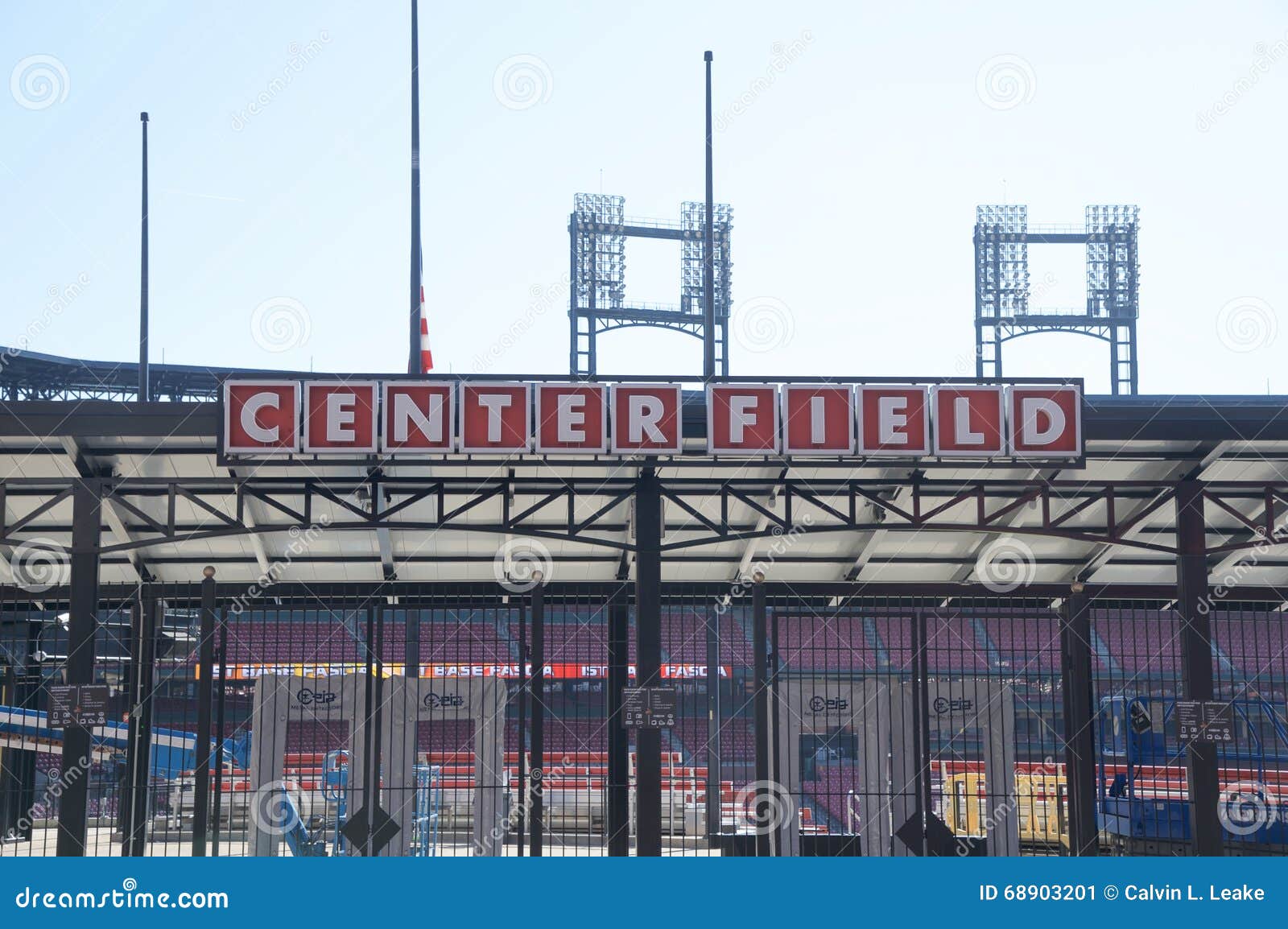 Center Field Sign At The Ballpark Village, Downtown St. Louis Editorial Photo - Image of base ...