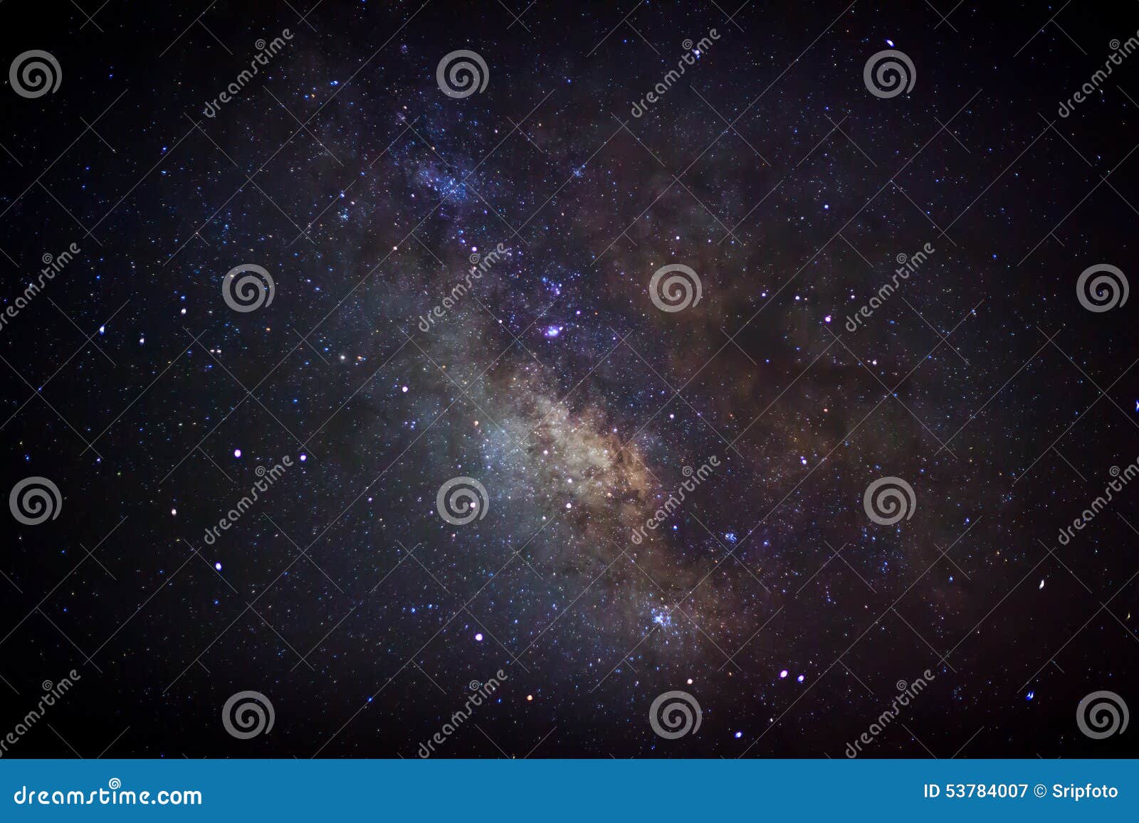 The Center of the Milky Way Galaxy, Long Exposure Photograph Stock