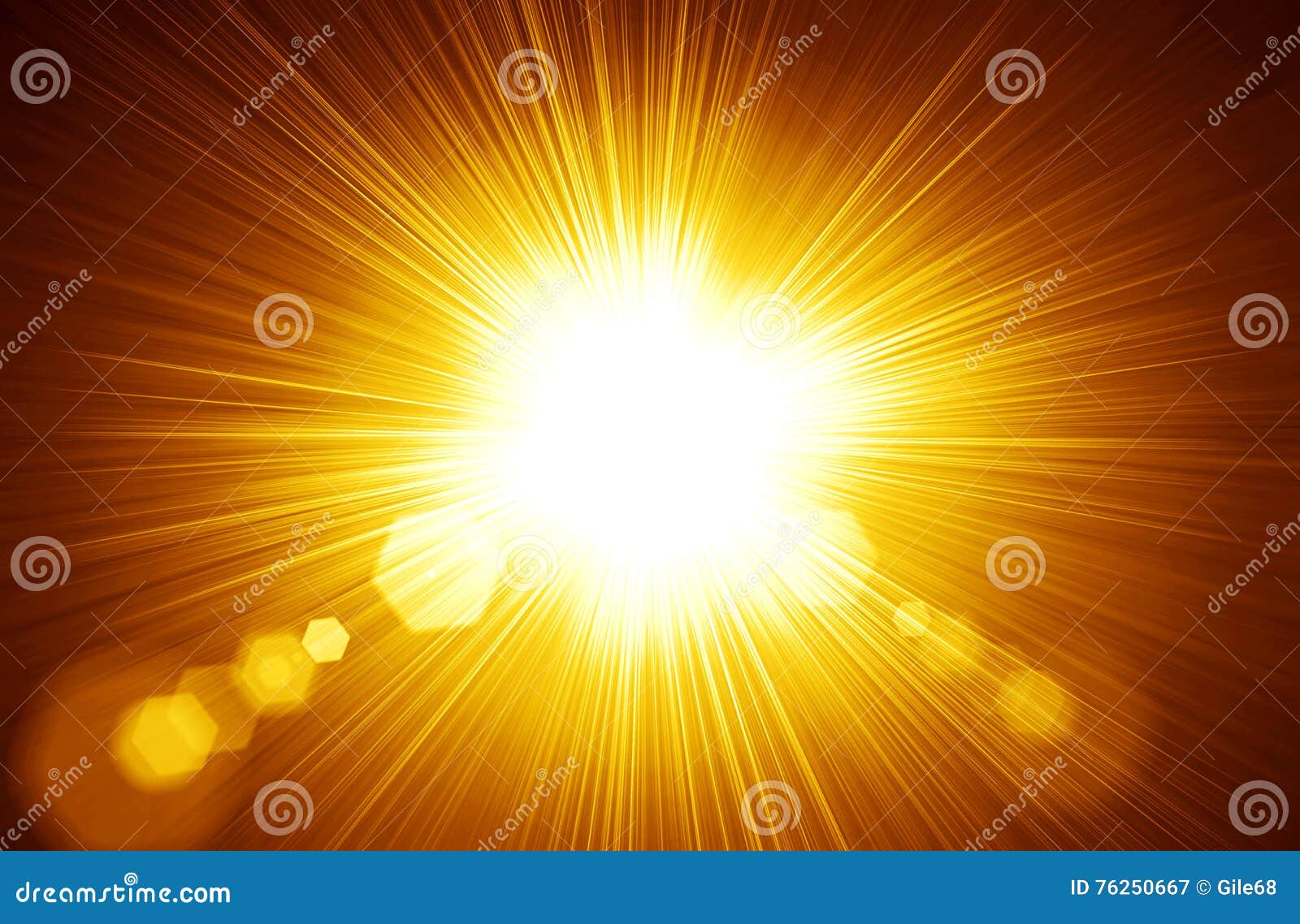 centered yellow orange summer sun light burst. radial nature abs