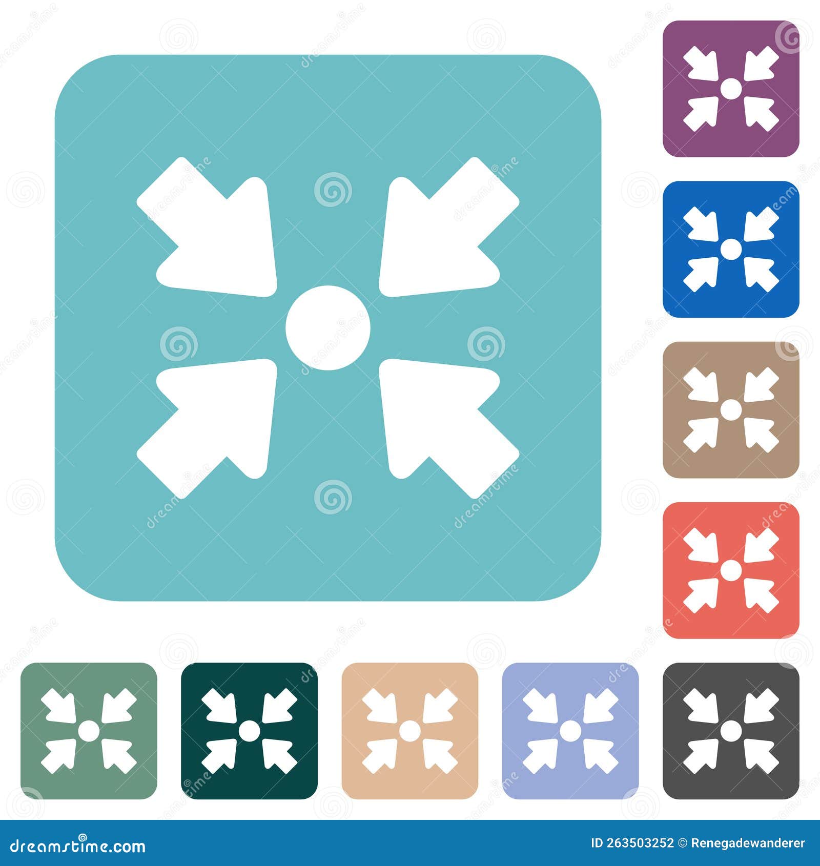centering object solid rounded square flat icons