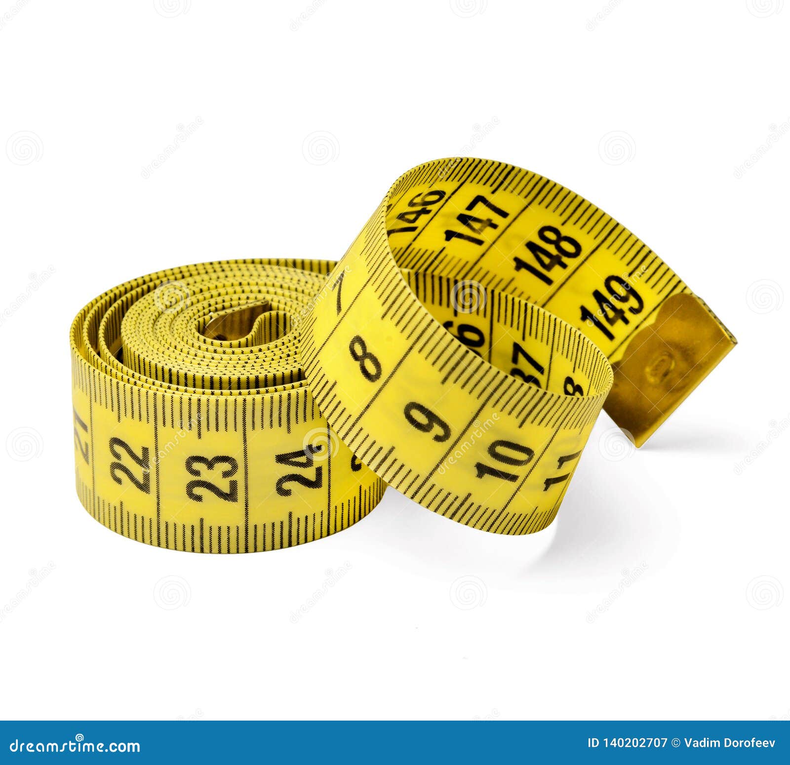 Centimeter Tailor Tape on White Isolated Background. Close-up Stock Image -  Image of meter, order: 140202707