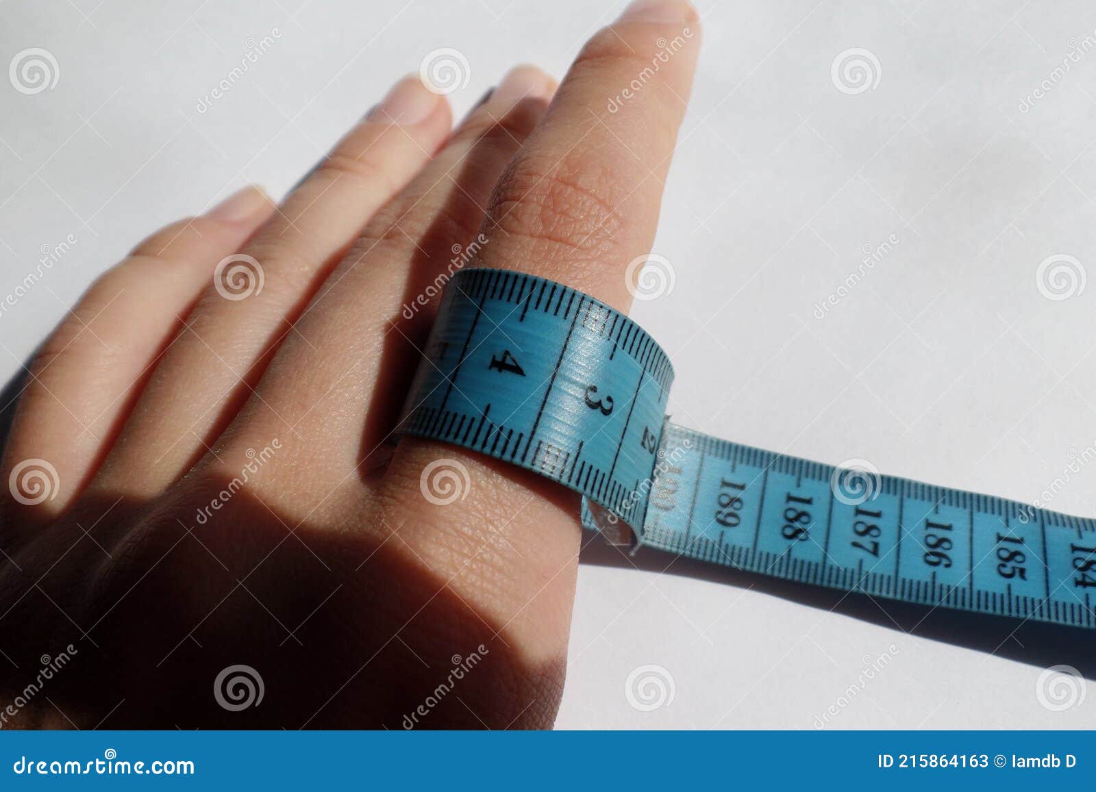 Centimeter Tape Wrapped Around the Finger Stock Image - Image of human,  centimeter: 215864163