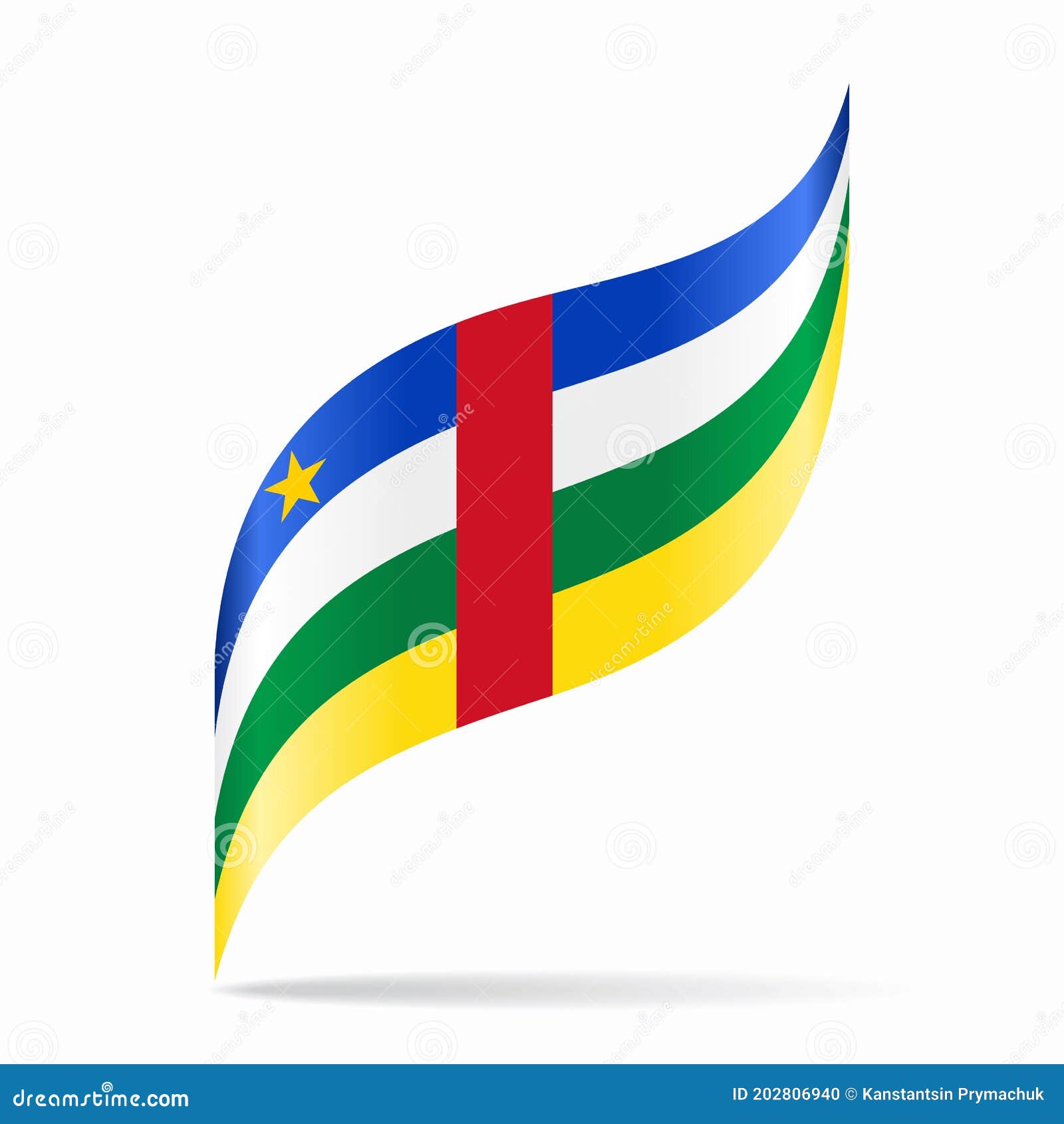 Central African Republic Flag Wavy Abstract Background Vector