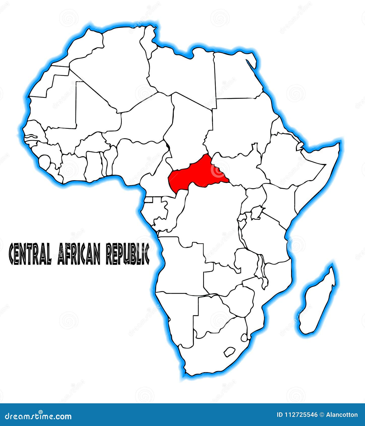 Central African Republic Map Of Africa Central African Republic Map Stock Vector - Illustration Of White, Cartography: 112725546 Central African Republic Map Of Africa Central African Republic Map Stock Vector - Illustration Of White, Cartography: 112725546