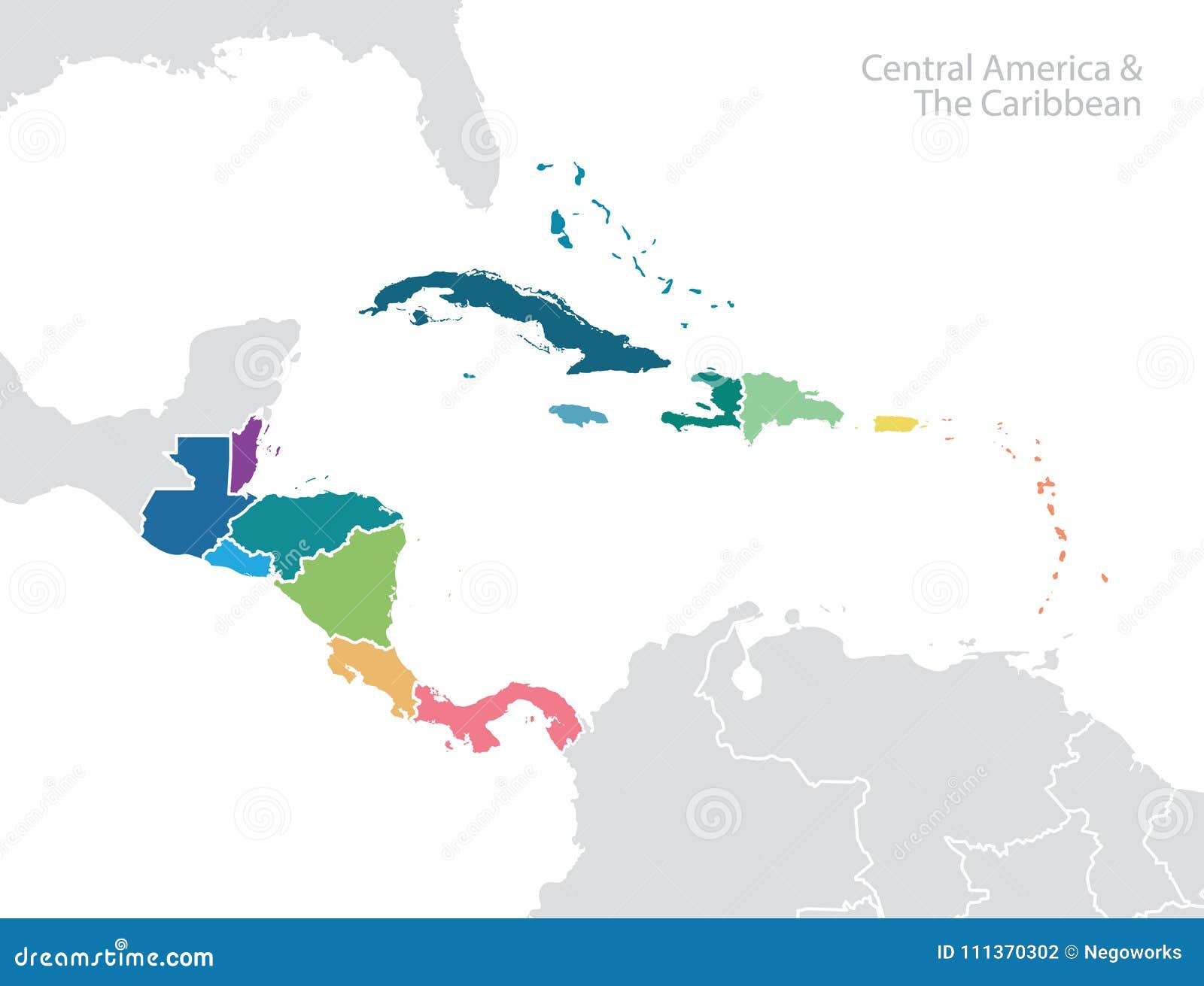 central america and the caribbean map