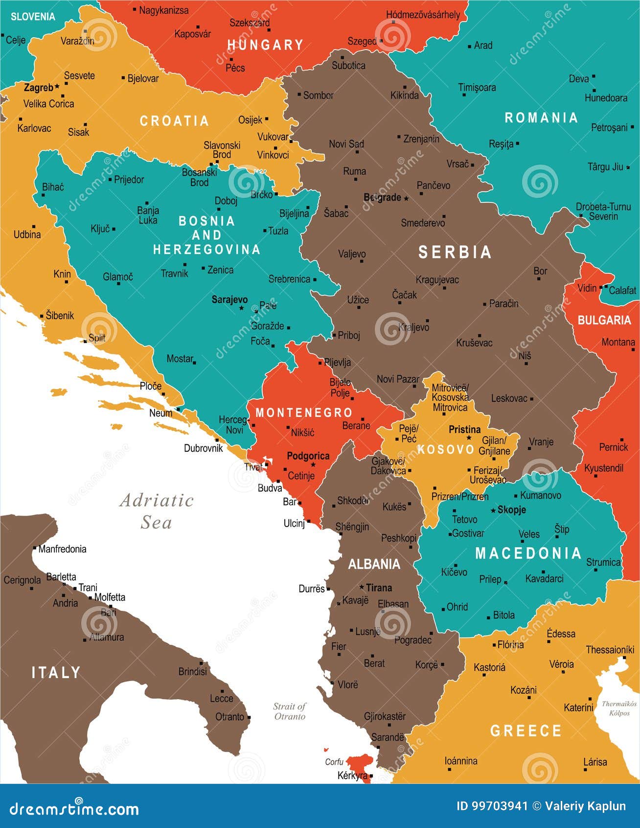 Central Balkan Map - Vector Illustration Stock Illustration ...