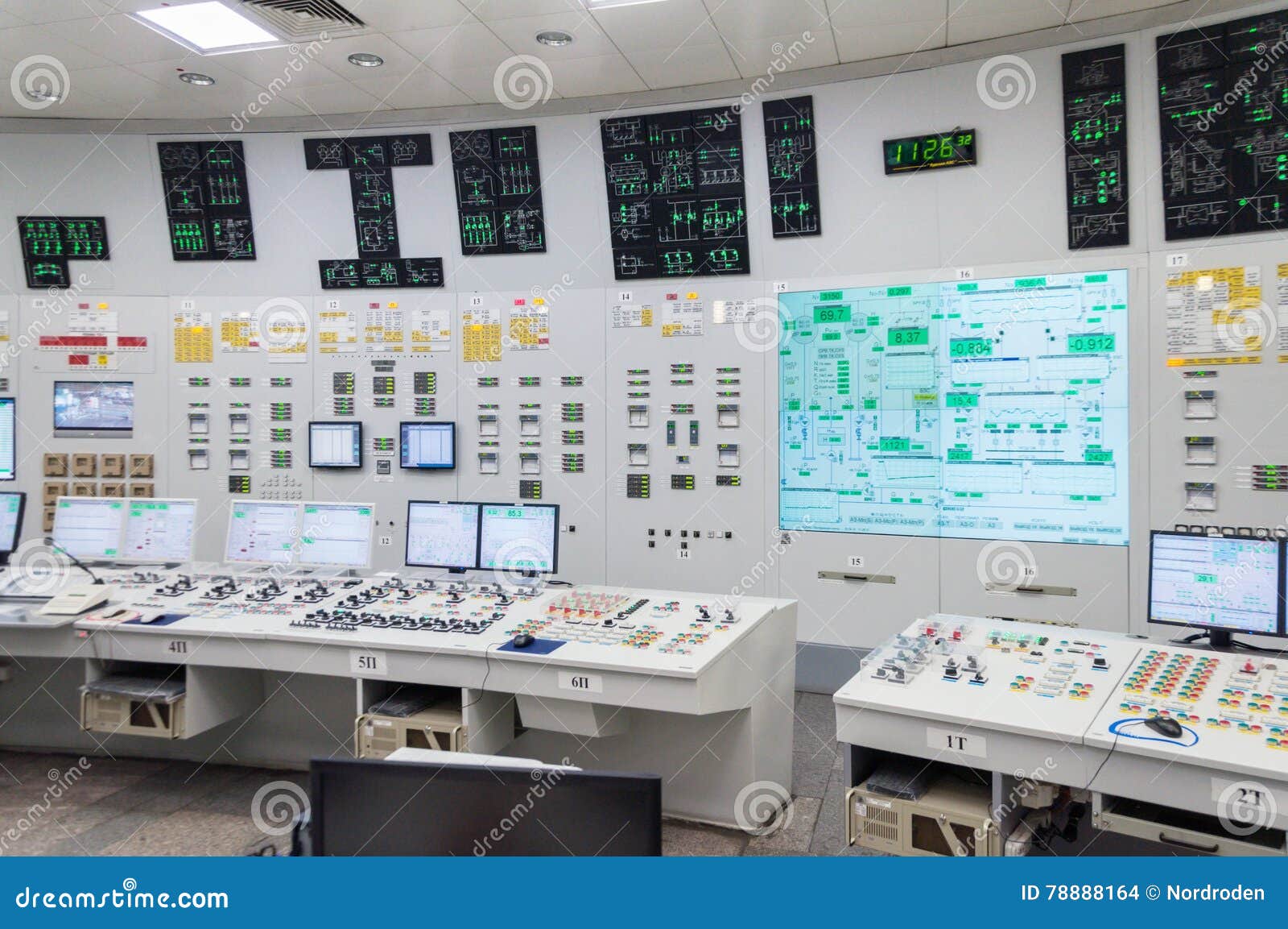 The Central Control Room Nuclear Power Plant. Stock Photo - Image of center, button: 78888164