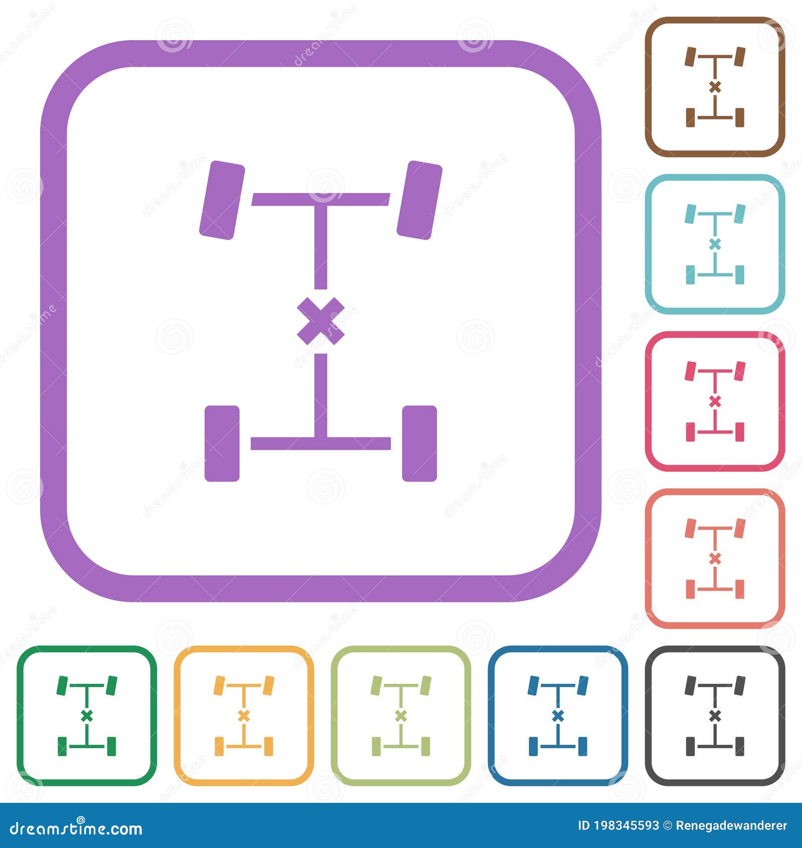 Central Differential Lock Simple Icons Stock Vector Illustration of