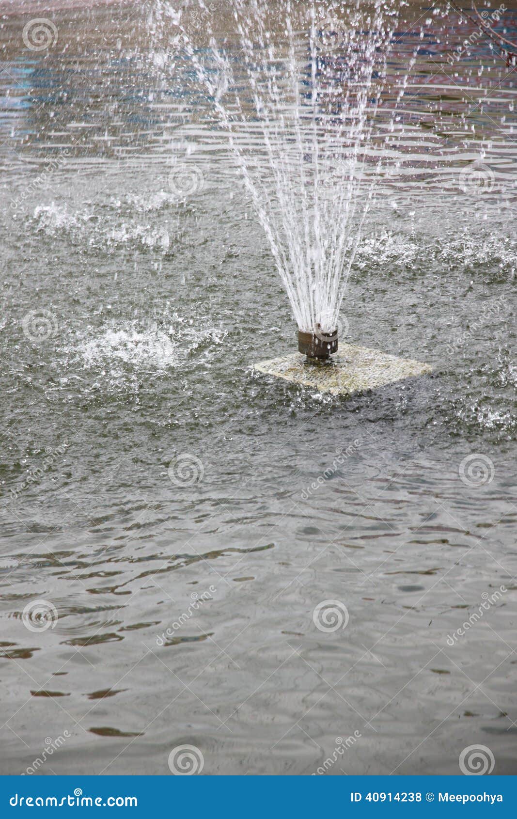 Central Fountain Pond in the Park. Stock Photo Image of pressure