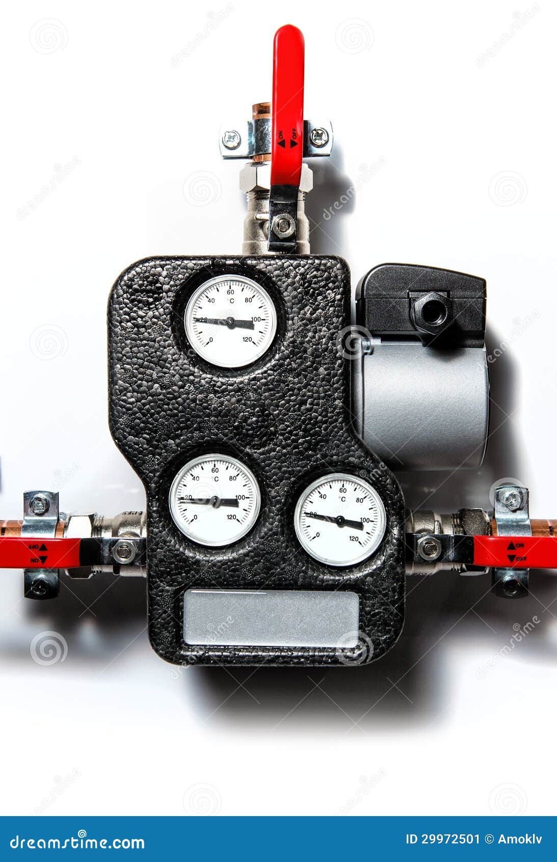 Central heating manifold stock image. Image of conduit 29972501