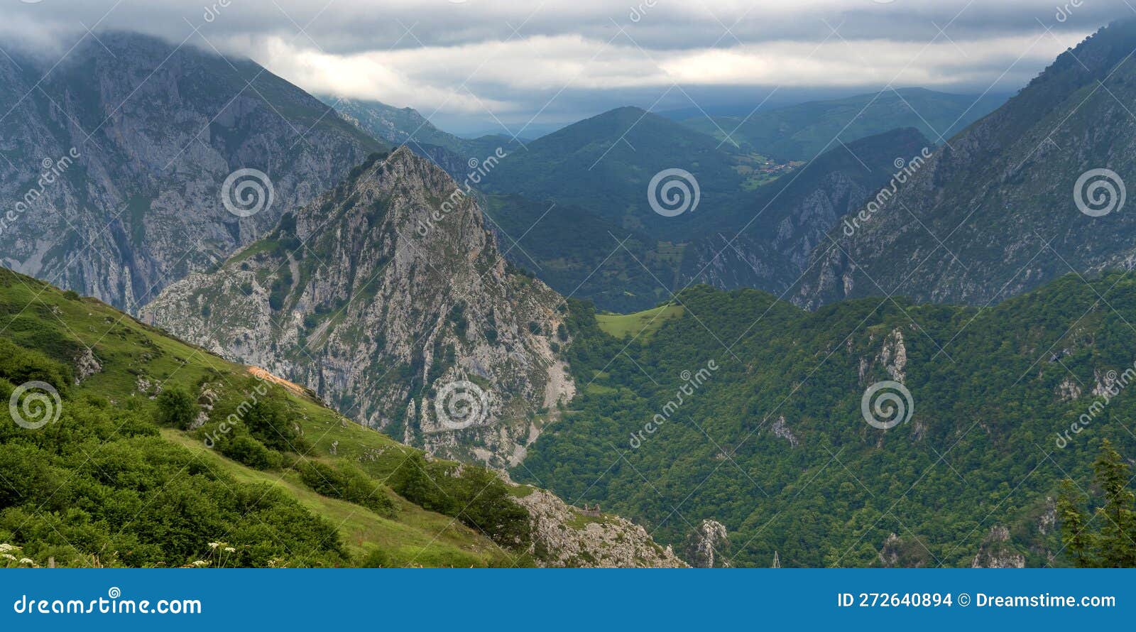 central massif from sotres, picos de europa national park, spain