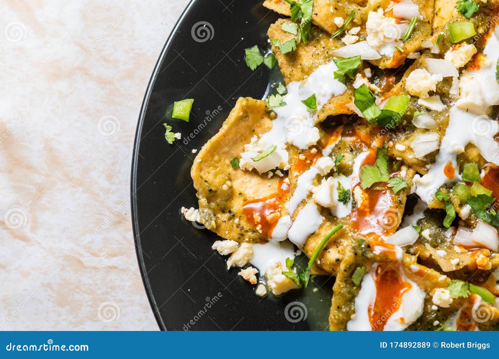 Central Mexican Style Chilaquiles Verdes Traditional Mexican Breakfast Royalty Free Stock Image