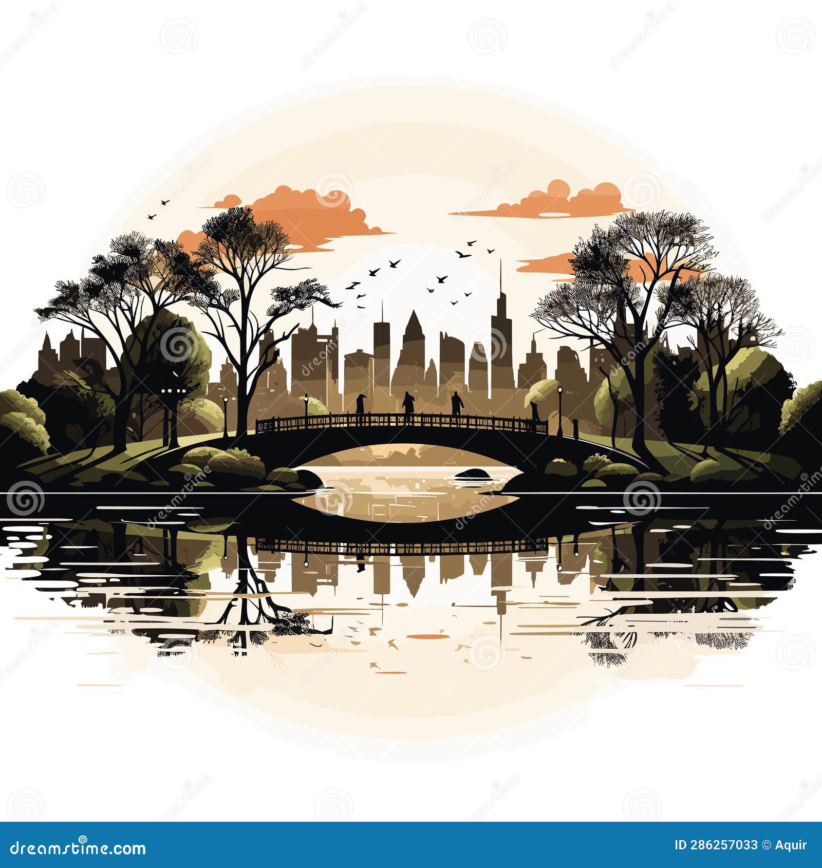 Central Park. Central Park Hand-drawn Comic Illustration. Vector Doodle ...