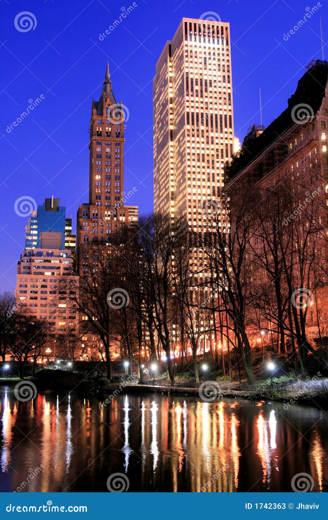 Central Park And Manhattan Skyline, New York City Stock 