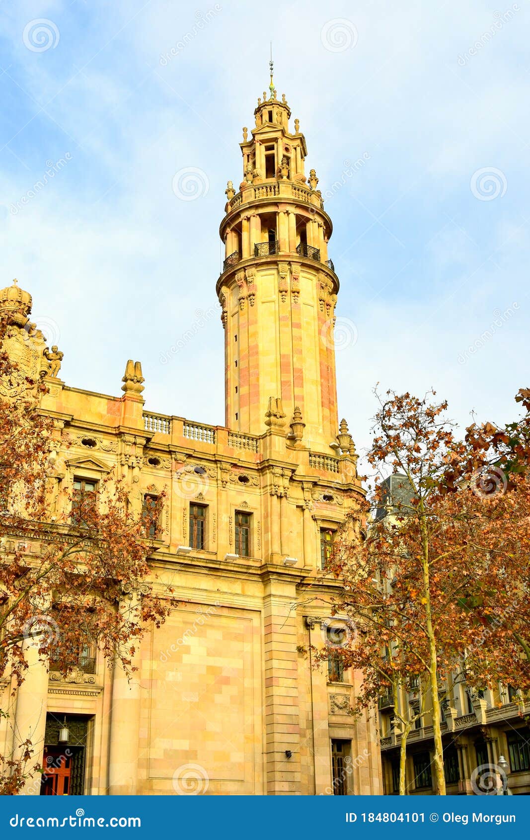 the central post office building correos y telÃÂ©grafos in barcelona, spain ed in 1914 by architects and goday josep casals
