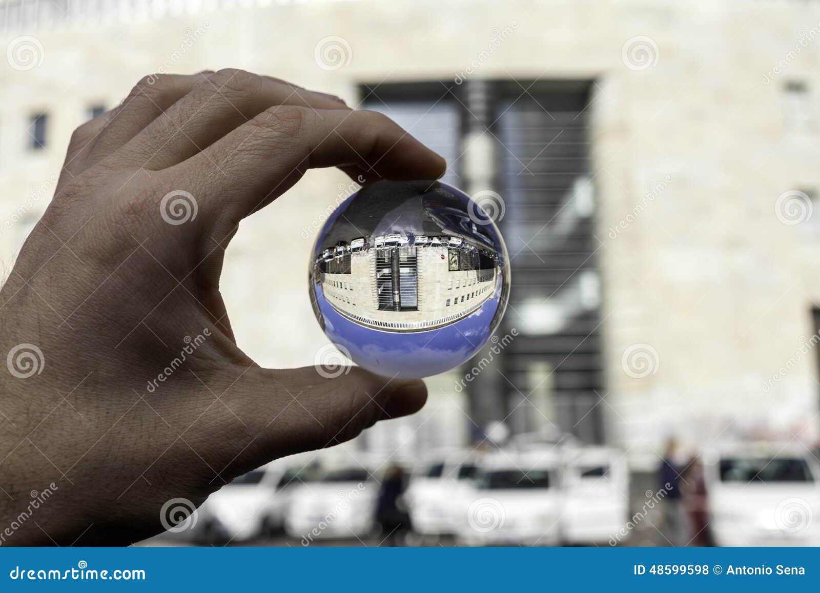 Central Postal Office Naples View Glass Ball 48599598 