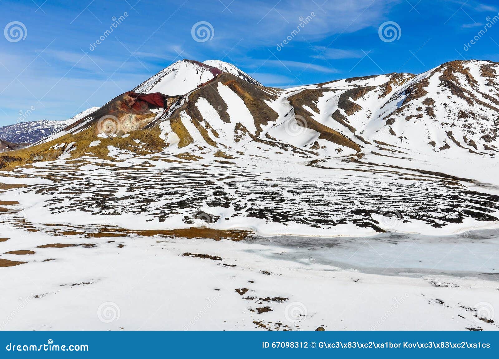 Central and Red Crater in the Tongariro National Park, New Zealand ...
