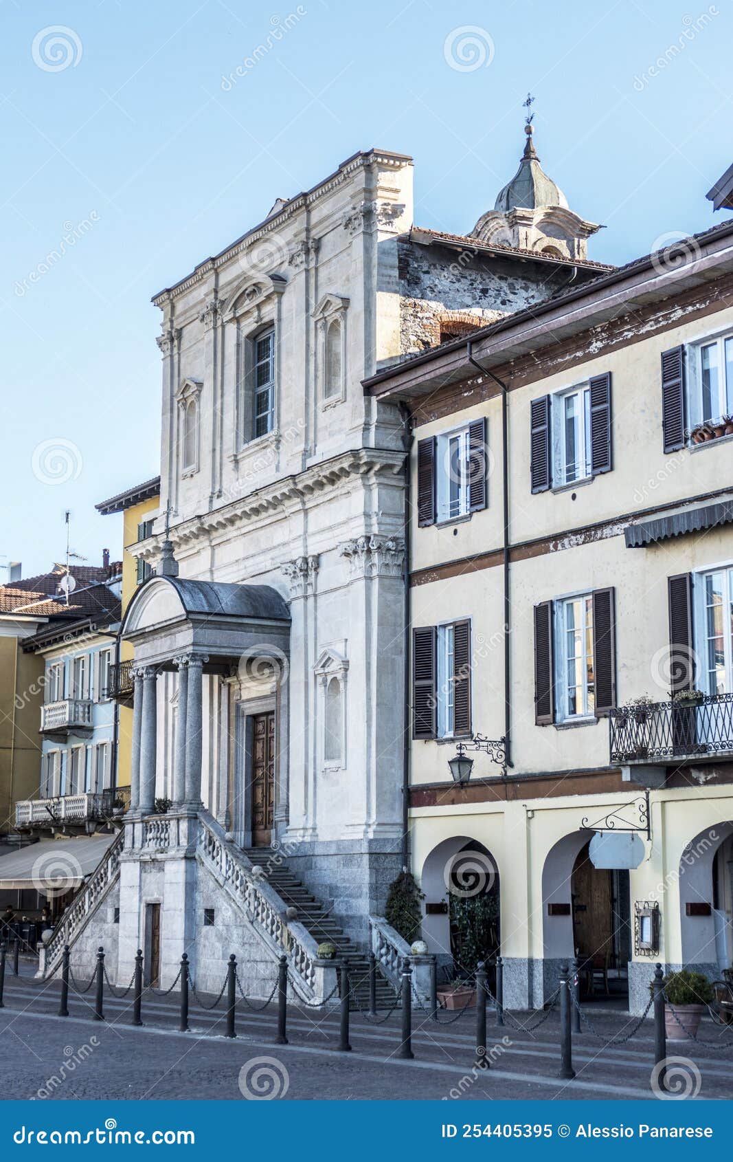 Central Square of Arona with a Church Stock Image Image of lake, rock