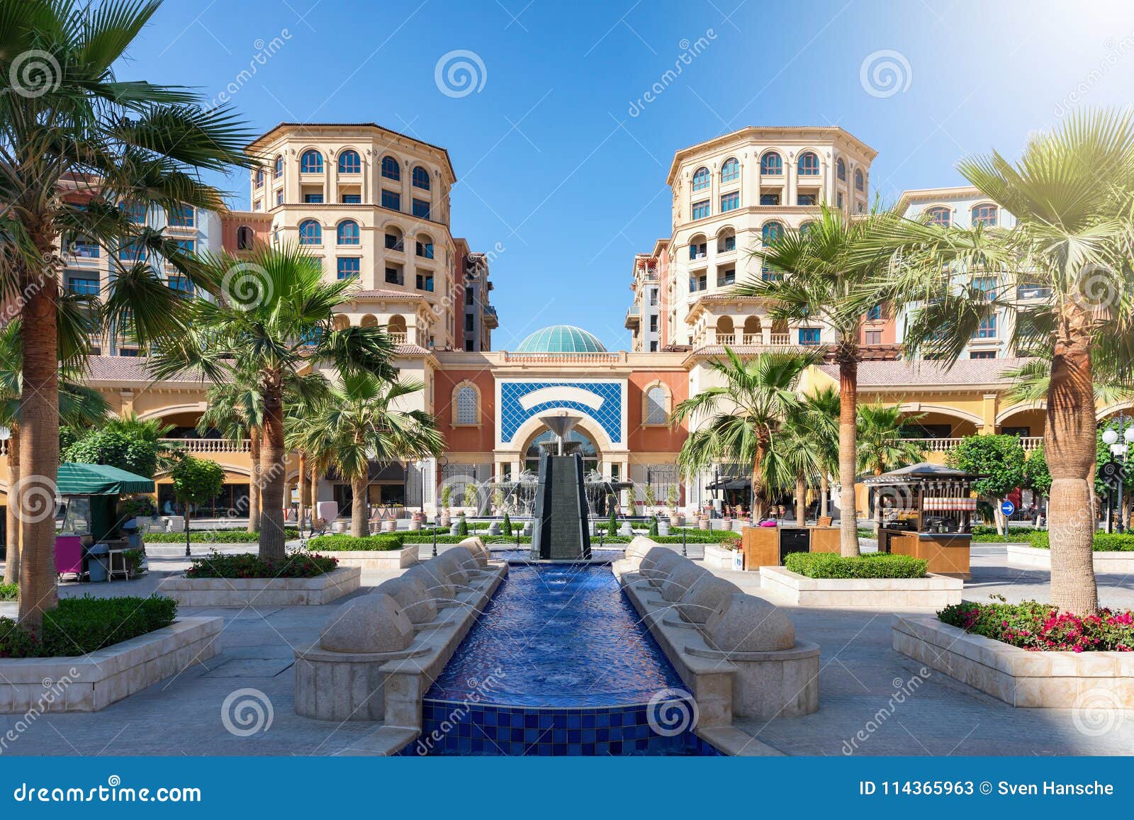 central square in the medina centrale district on the pearl in doha