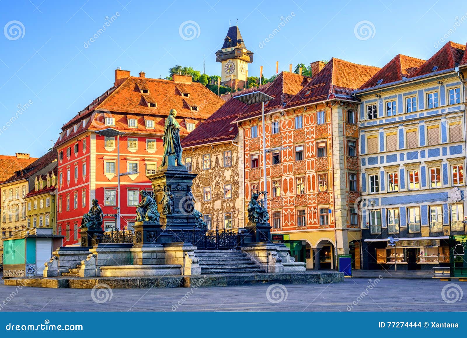 central square in the old town of graz, austria