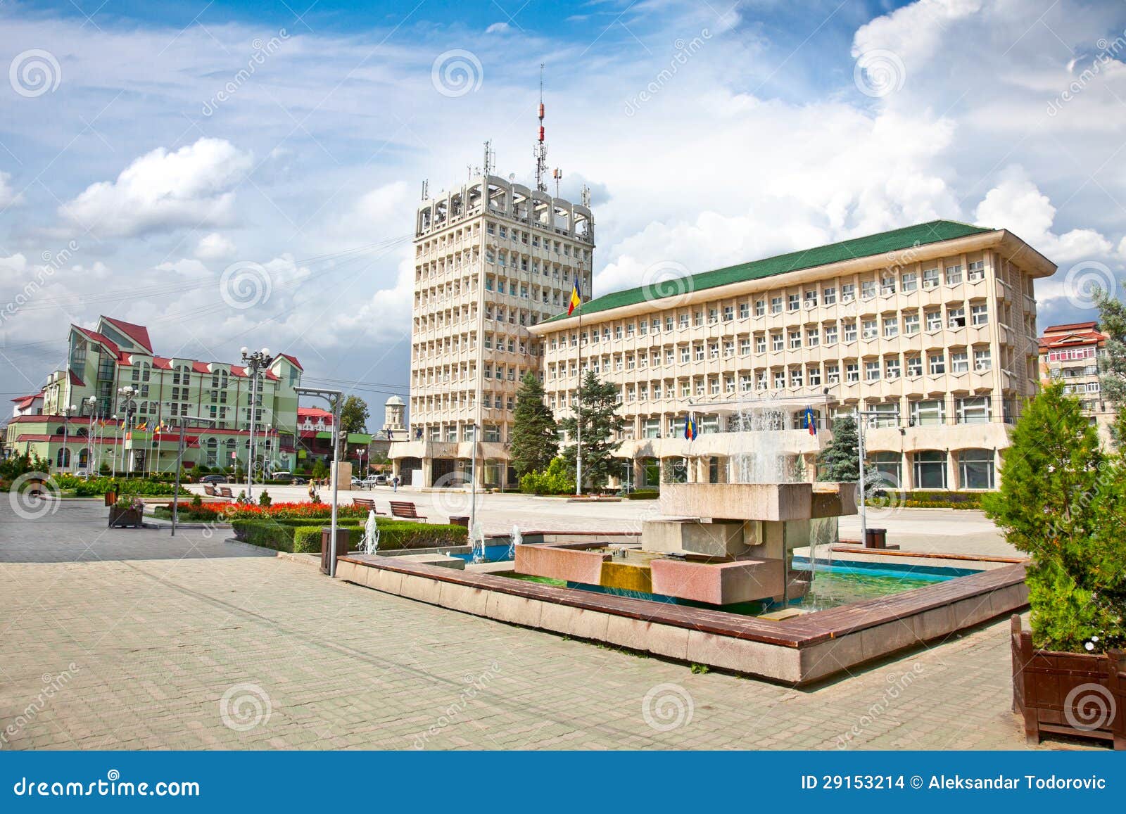 Central Square of Targoviste in Romania. Stock Photo Image of