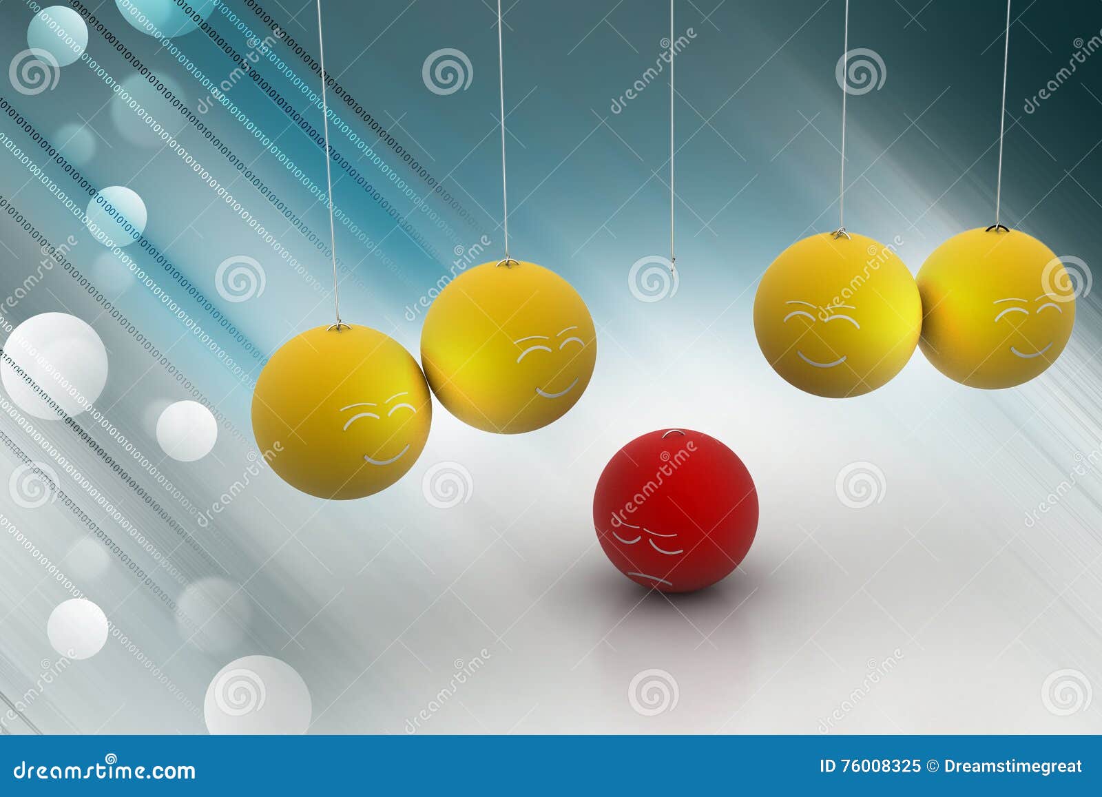 The Centre Ball Fall in Down from the Hanging Ball Stock Illustration