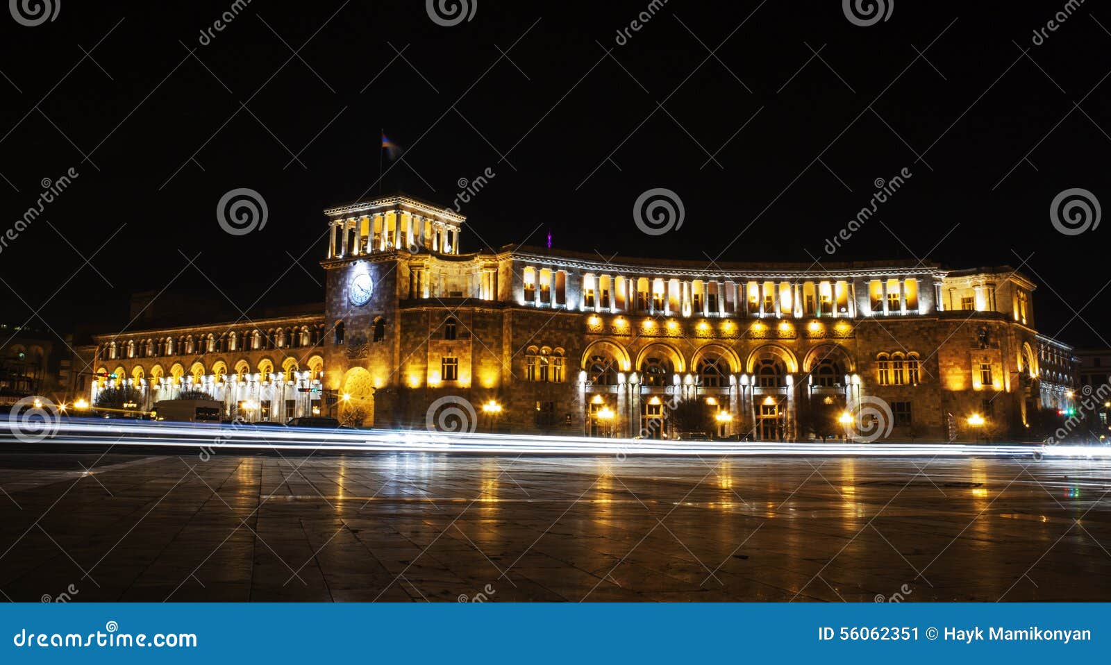 Centre of Erevan in the Night Lights Stock Image Image of lights