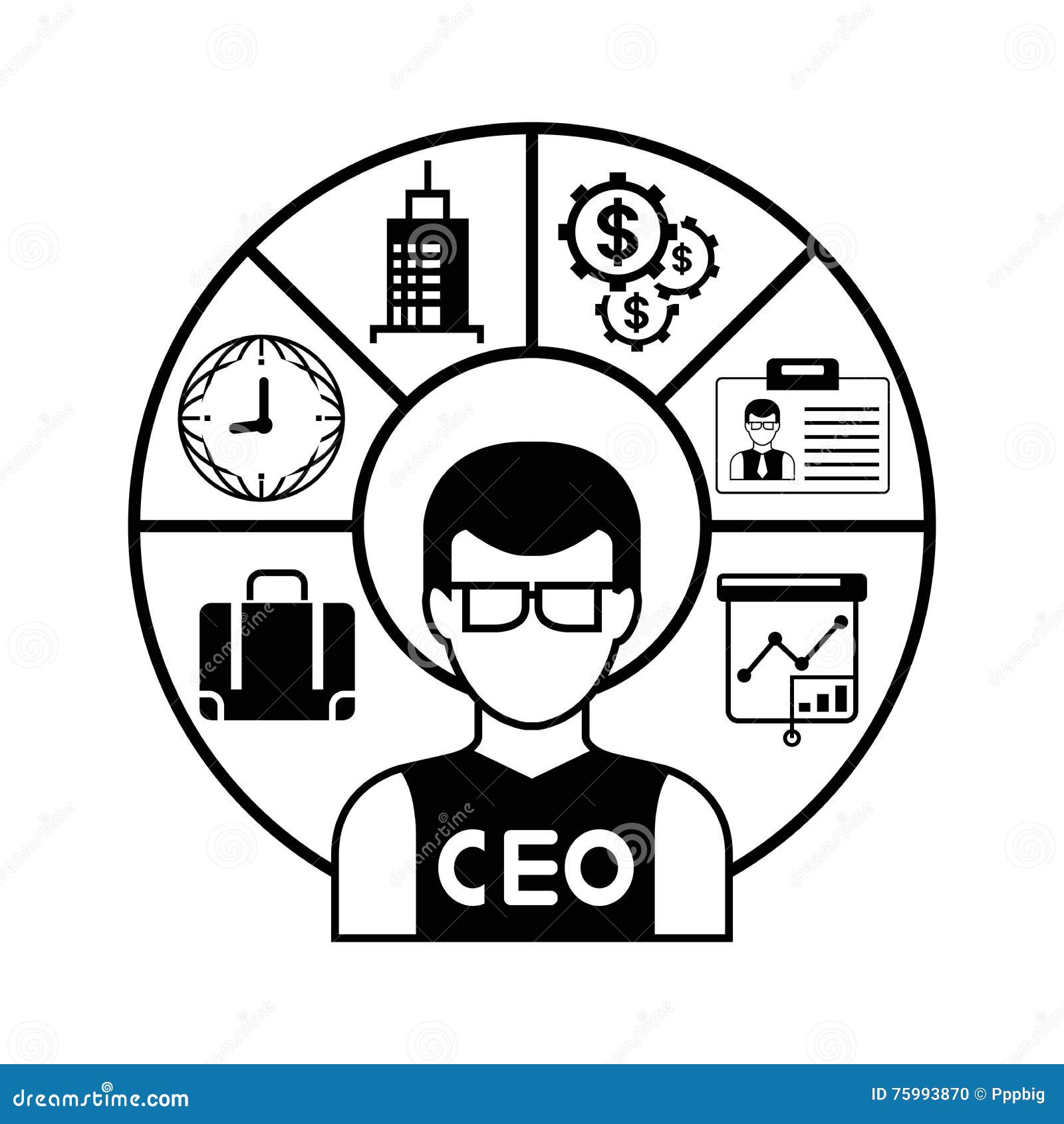 CEO, diretor geral ilustração stock. Ilustração de chefe 75993870
