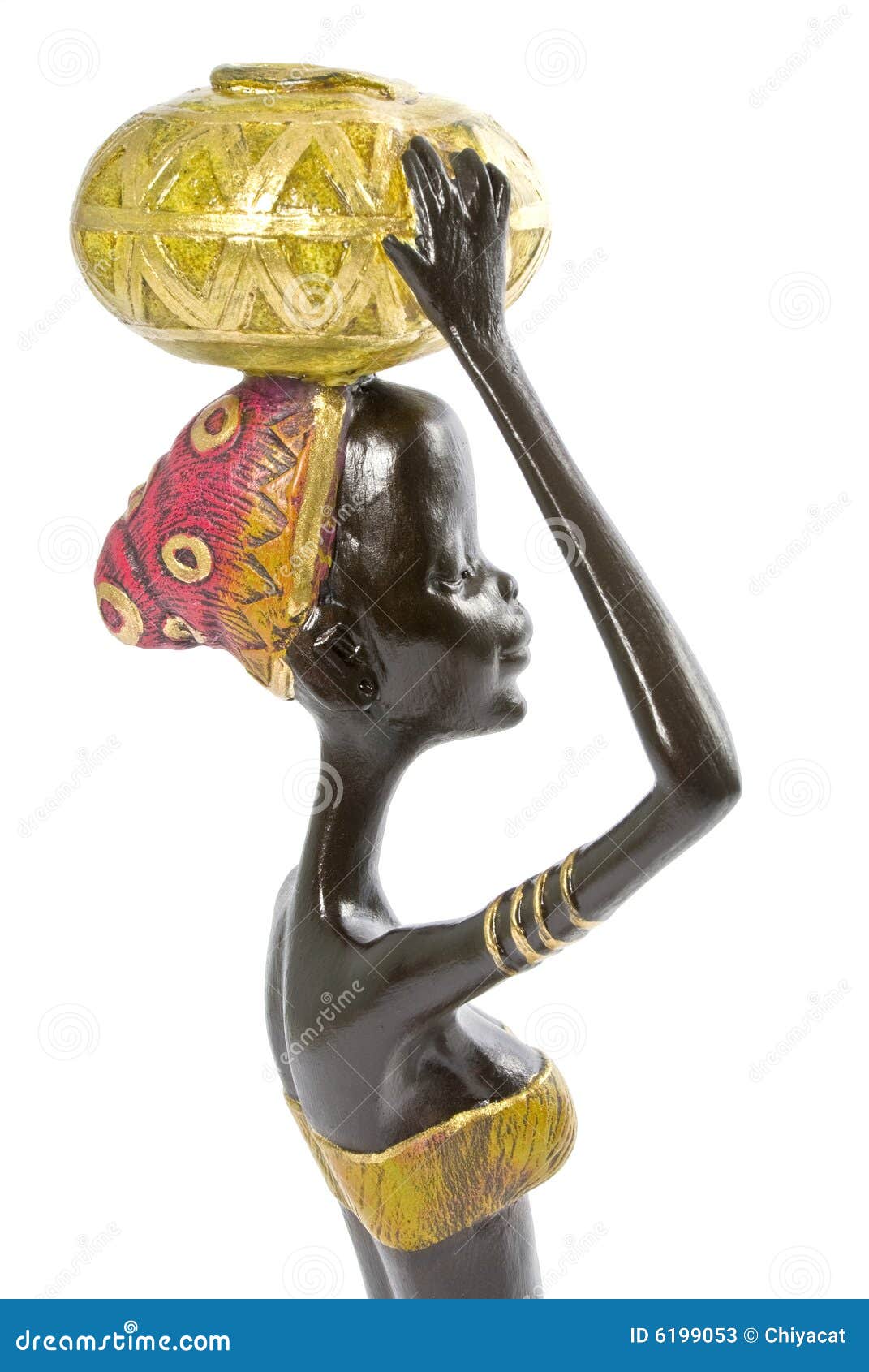 Ceramic African Woman Figurine Stock Image Image of statuette, design
