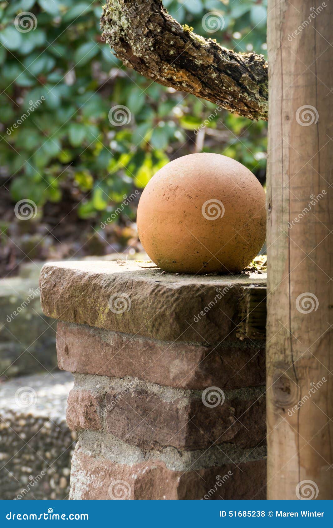 Ceramic Ball As Garden Decoration Stock Photo Image of vertical