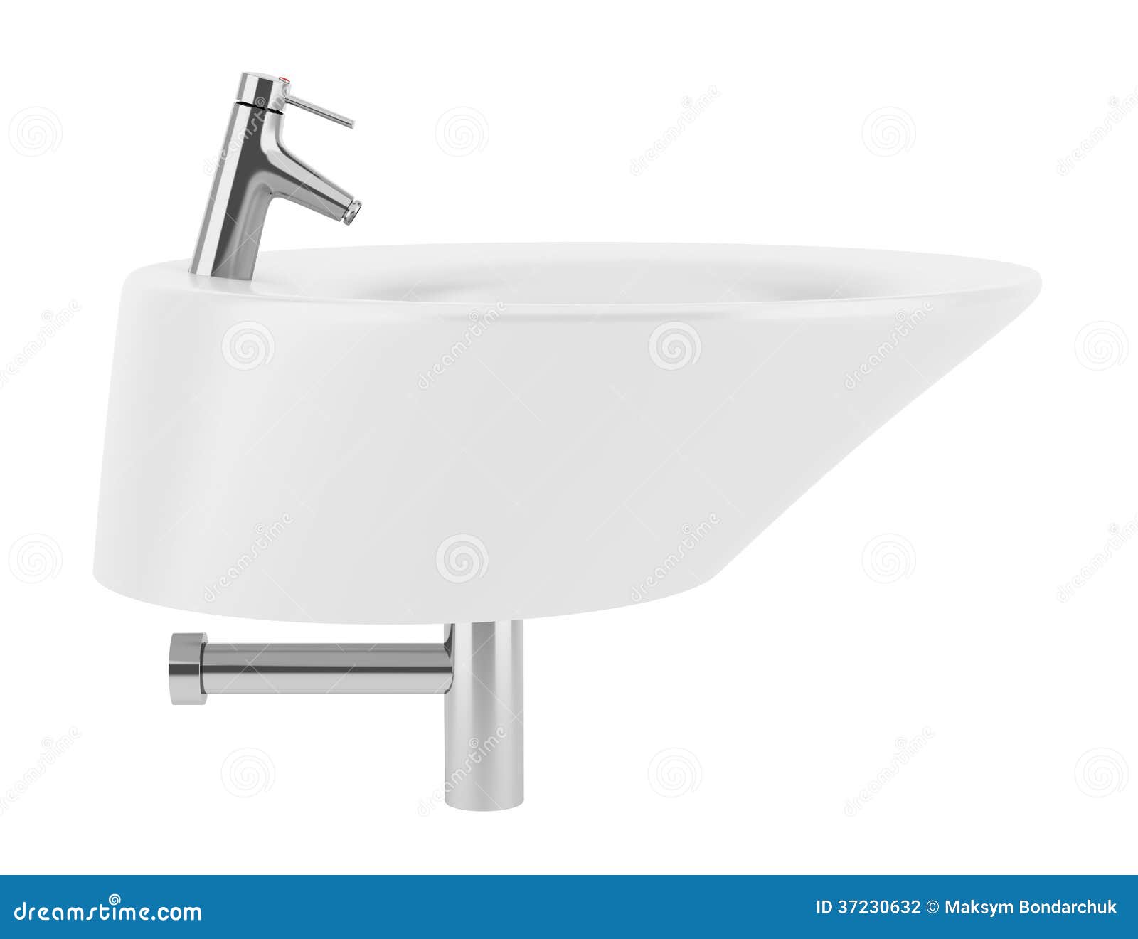 Ceramic Bathroom Sink Isolated on White Stock Illustration