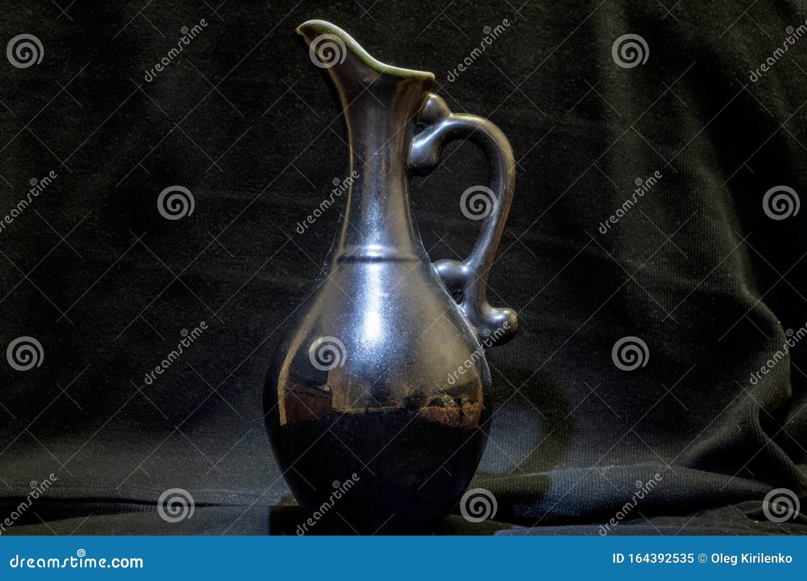 Ceramic black jug stock image. Image of decoration, pitcher 164392535