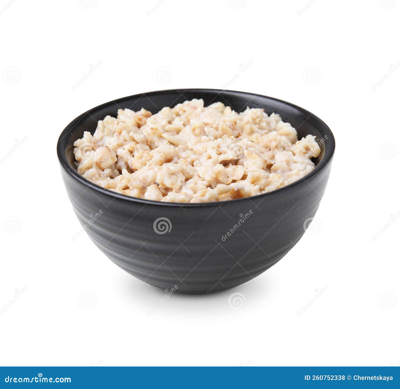 Ceramic Bowl with Oatmeal Isolated on White Stock Photo Image of