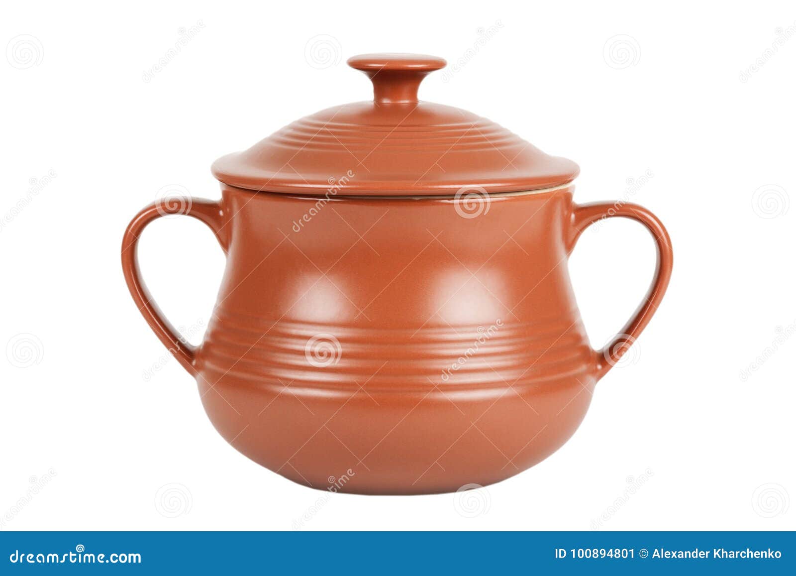 Two Ceramic Cooking Pots On White Background Stock Photo, Picture and  Royalty Free Image. Image 45074387.