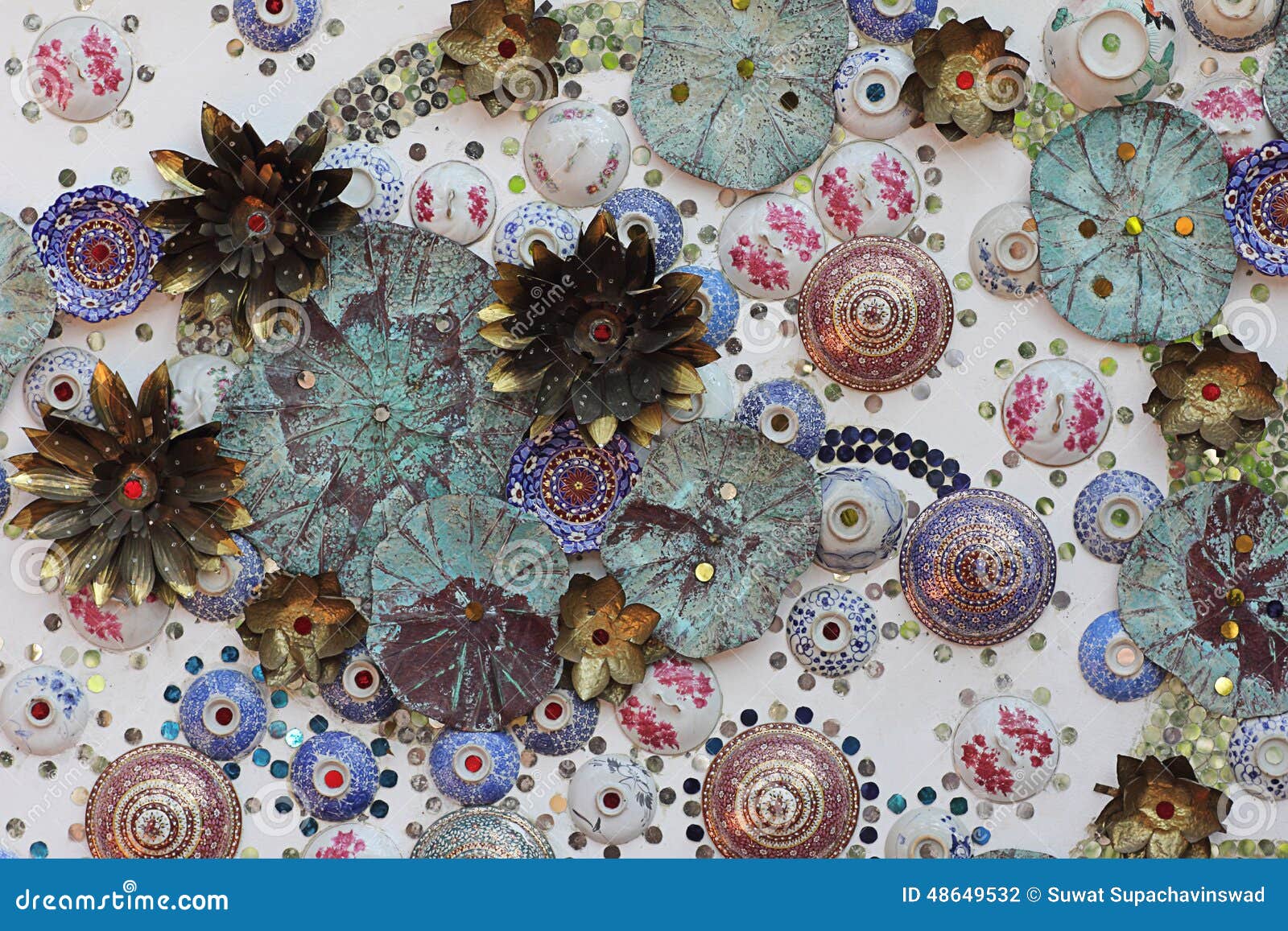 Ceramic crockery art wall stock photo. Image of crockery 48649532