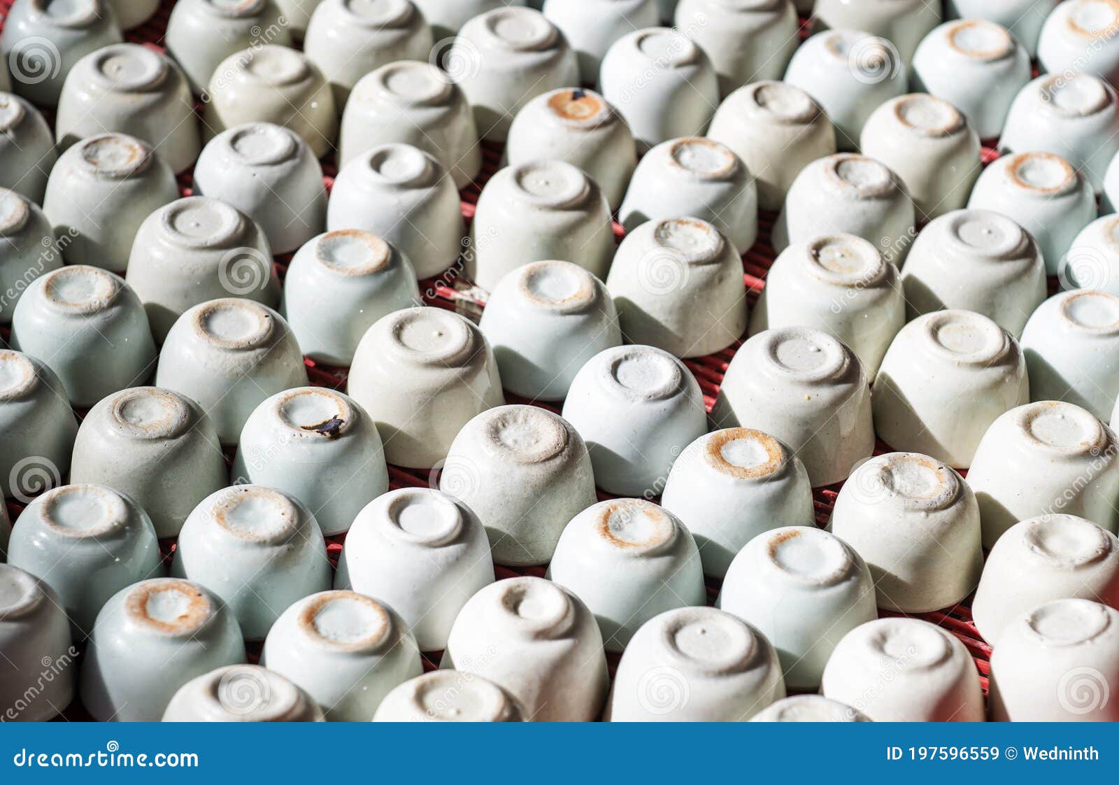 Ceramic Dessert Cups Closeup Photo Stock Image Image of market, yummy