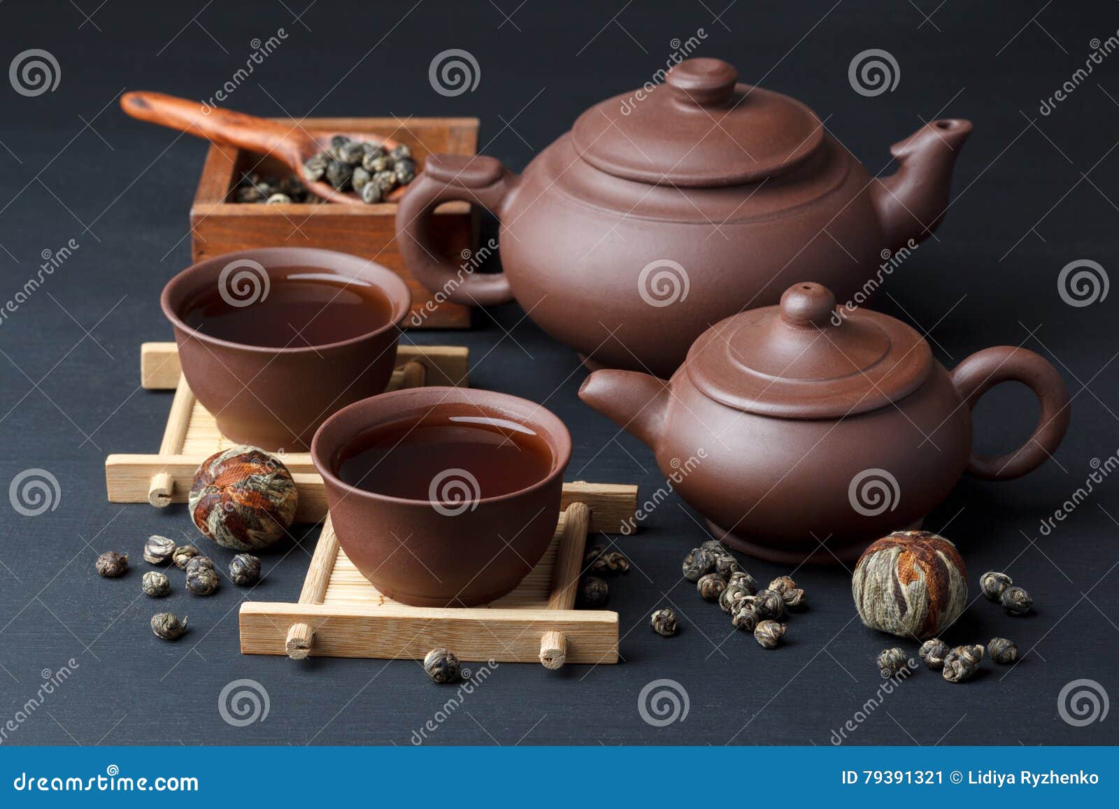 Ceramic Dishware and Green Tea Stock Image Image of east, green 79391321