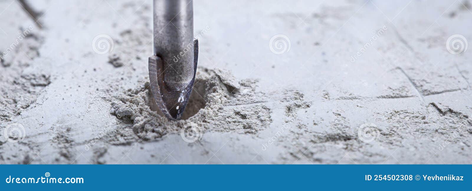 Ceramic Drill Bit Make Holes in Concrete Wall with Industrial Drill