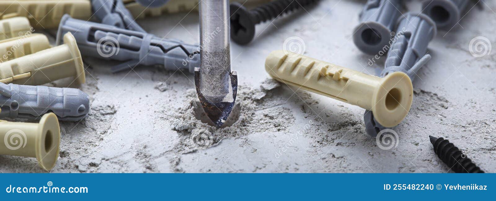 Ceramic Drill Bit Make Holes in Concrete Wall with Industrial Drill