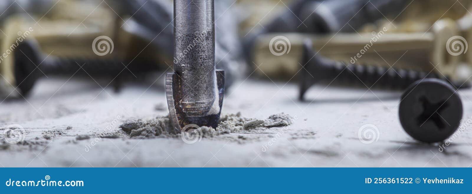 Ceramic Drill Bit Make Holes in Concrete Wall with Industrial Drill