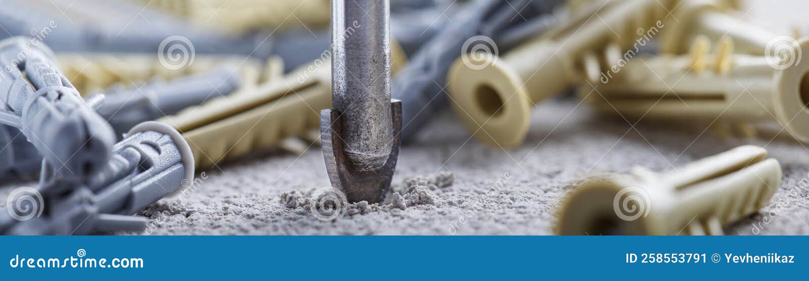 Ceramic Drill Bit Make Holes in Concrete Wall with Industrial Drill
