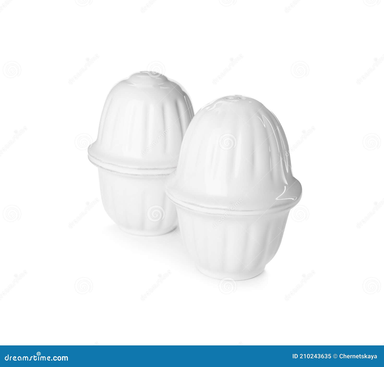 Ceramic Egg Cups with Lids on White Background Stock Image Image of