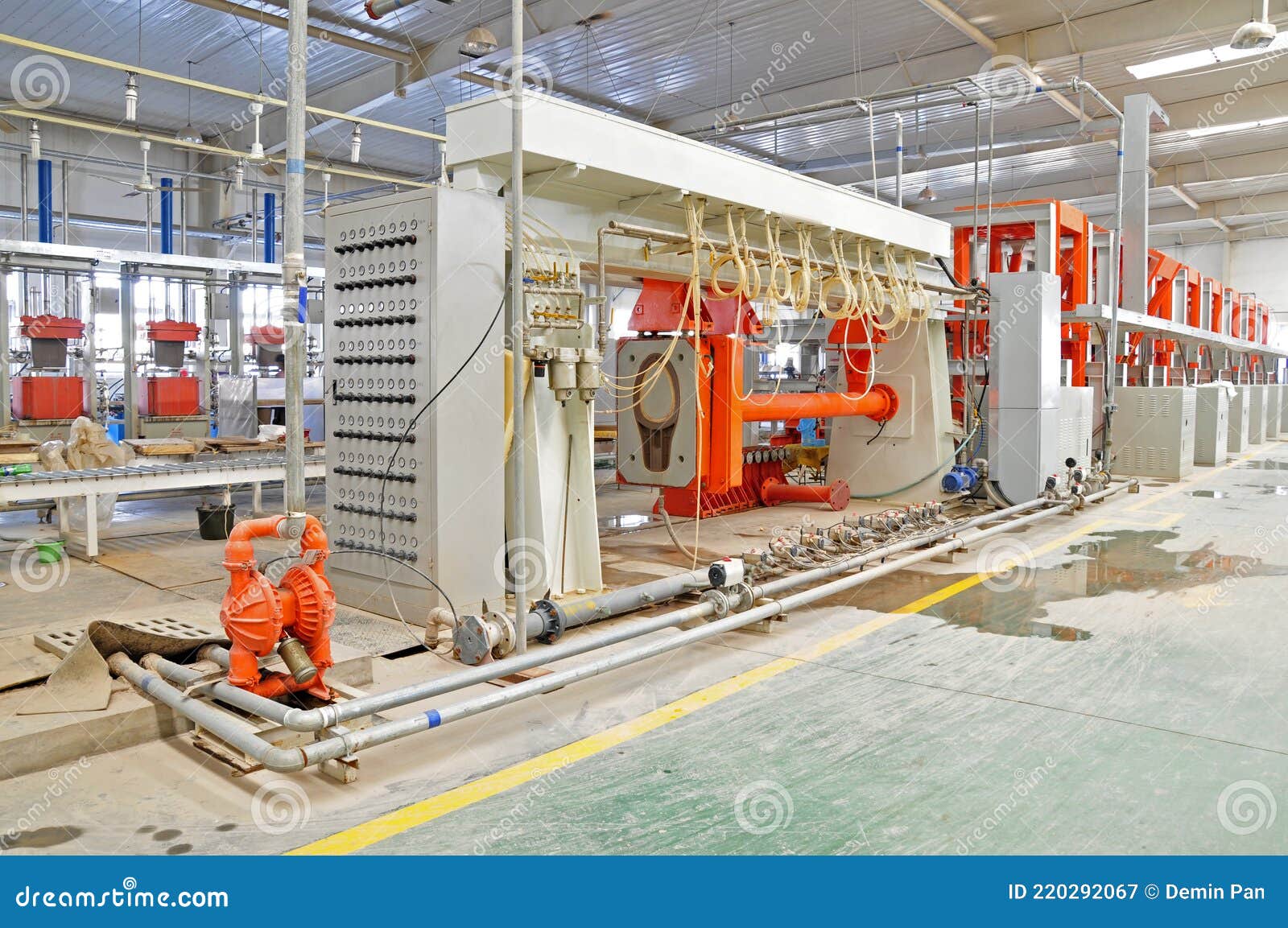 Ceramic factory equipment stock image. Image of automatic 220292067