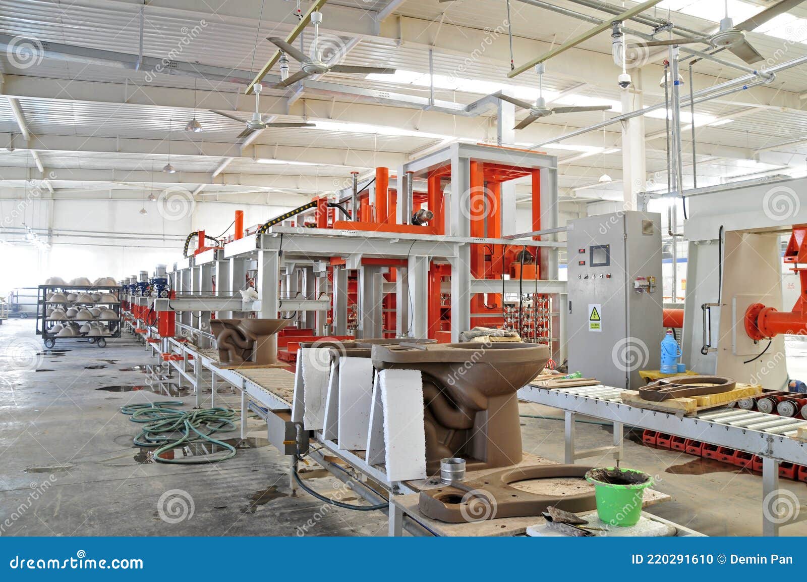Ceramic factory equipment stock photo. Image of construction 220291610