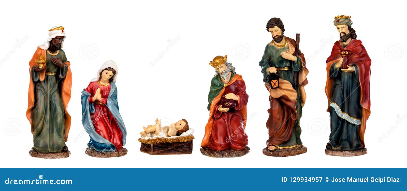 Ceramic Figures For The Nativity Scene Stock Image Image Of Mary 