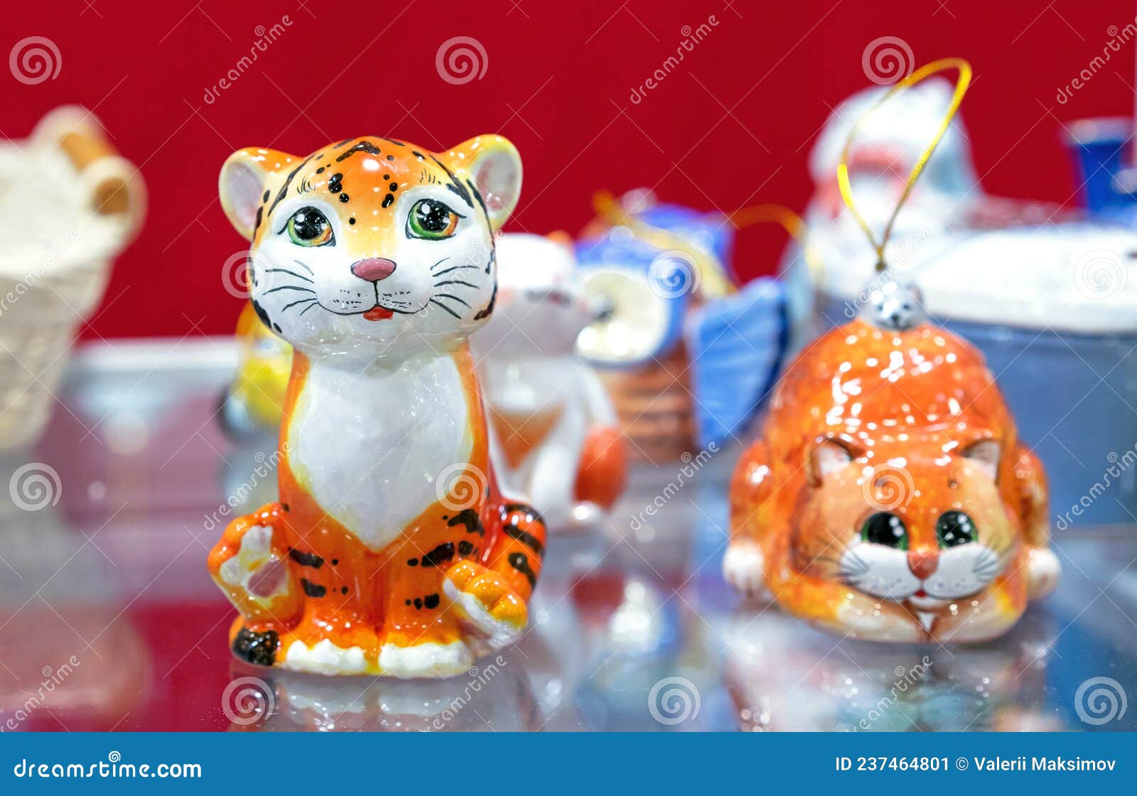 Ceramic Figurine of a Tiger Cub Symbol of 2022 Stock Image Image of