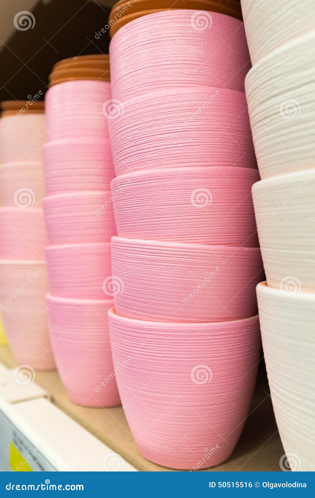 Ceramic Flower Pots at the Shop Stock Photo Image of design, pile